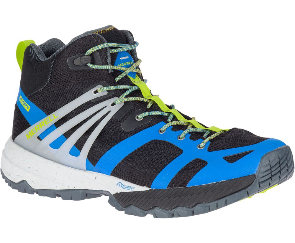 Botas Homem - Merrell Mqm Ace Mid Waterproof - Pretas/Azuis/Verdes - YZU891463